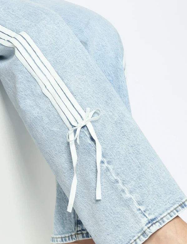 Queen Hearts | Wide leg, Straight jeans W3761 STRE Lichtblauw