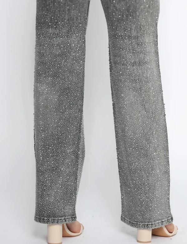 SeeSee | Wide leg jeans Diamonds A1055 Grijs