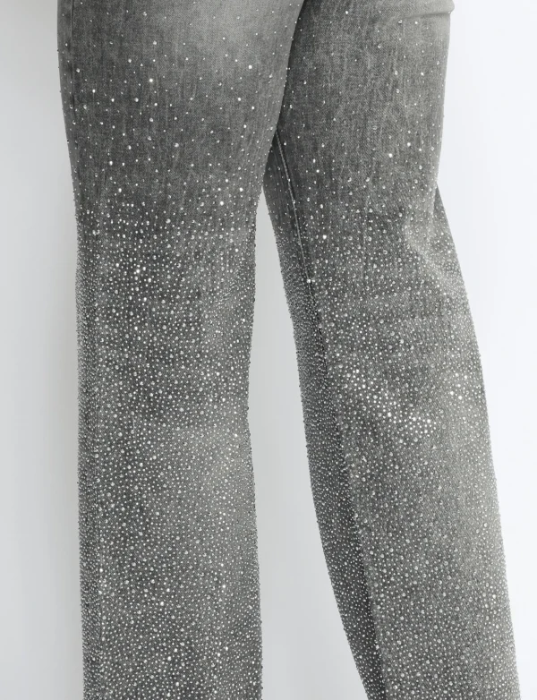 SeeSee | Wide leg jeans Diamonds A1055 Grijs