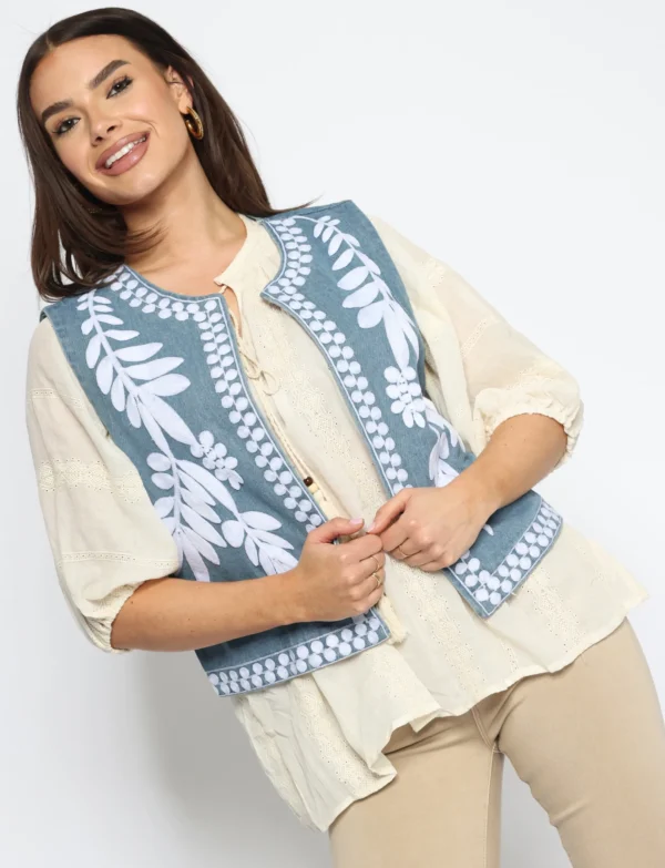 Spijkergilet Gina Blauw
