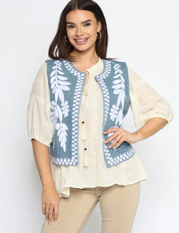 Spijkergilet Gina Blauw