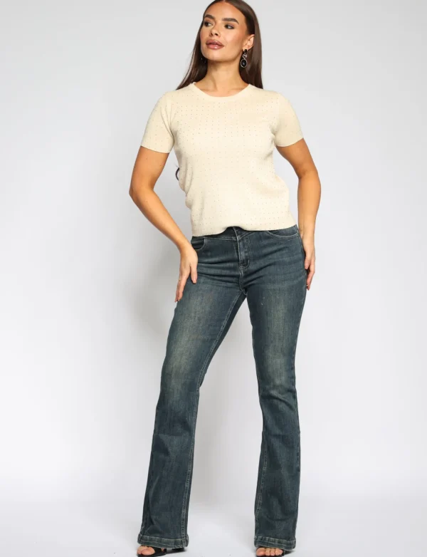 Top Bling Beige