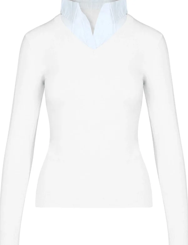 Top met blouse kraag Kiki Roomwit