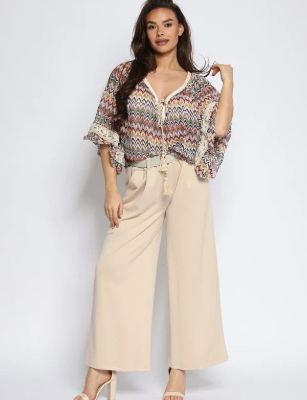 Travelstof broek Nena Zand
