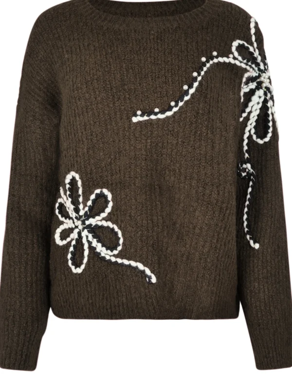 Trui Flower Donkerbruin