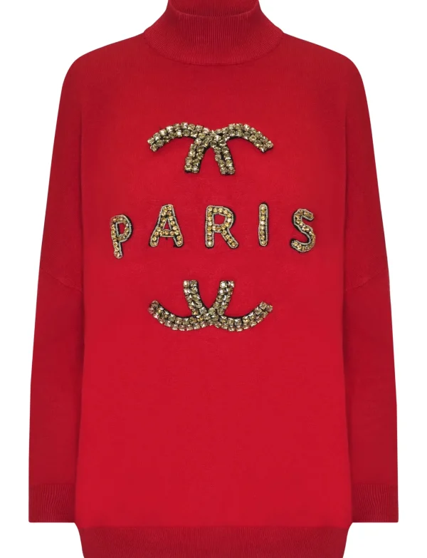 Trui Paris diamonds Rood