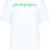 T-shirt Champagne Wit/ Groen