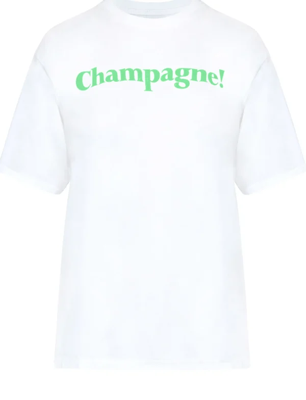 T-shirt Champagne Wit/ Groen