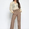 Wide leg broek Vivey Taupe