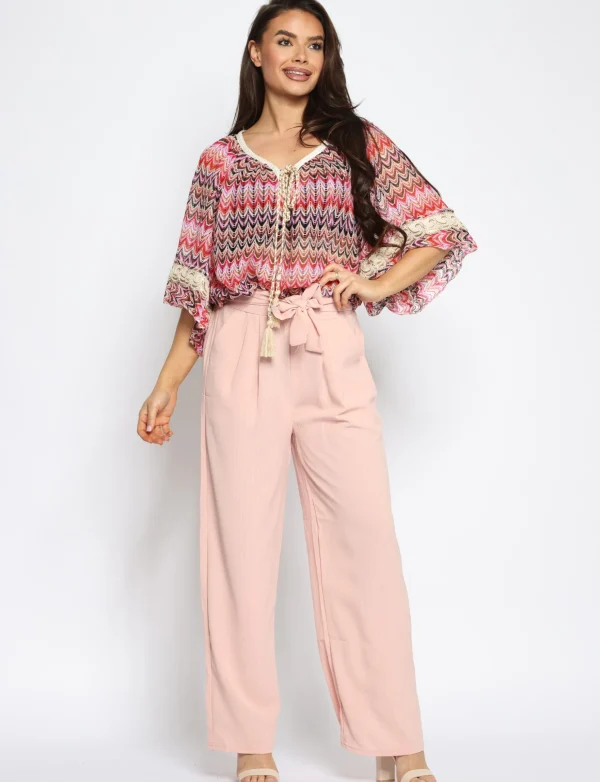 Wijde broek Minny Roze