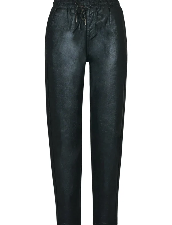 ZAC & ZOE | Leatherlook broek B3913 Zwart Glitter