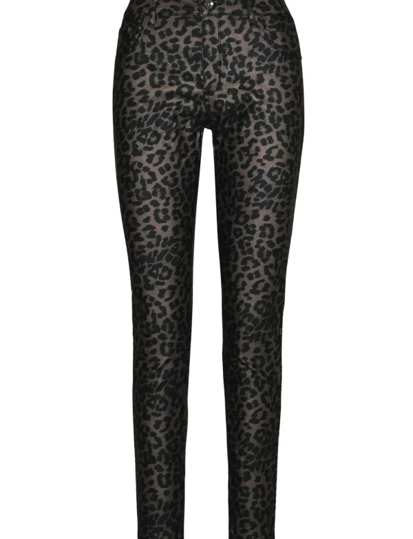 ZAC & ZOE | Leatherlook, Skinny Jeans B3532 Panter Bruin