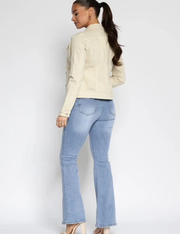 ZAC & ZOE | Spijkerjacket hartjes Beige